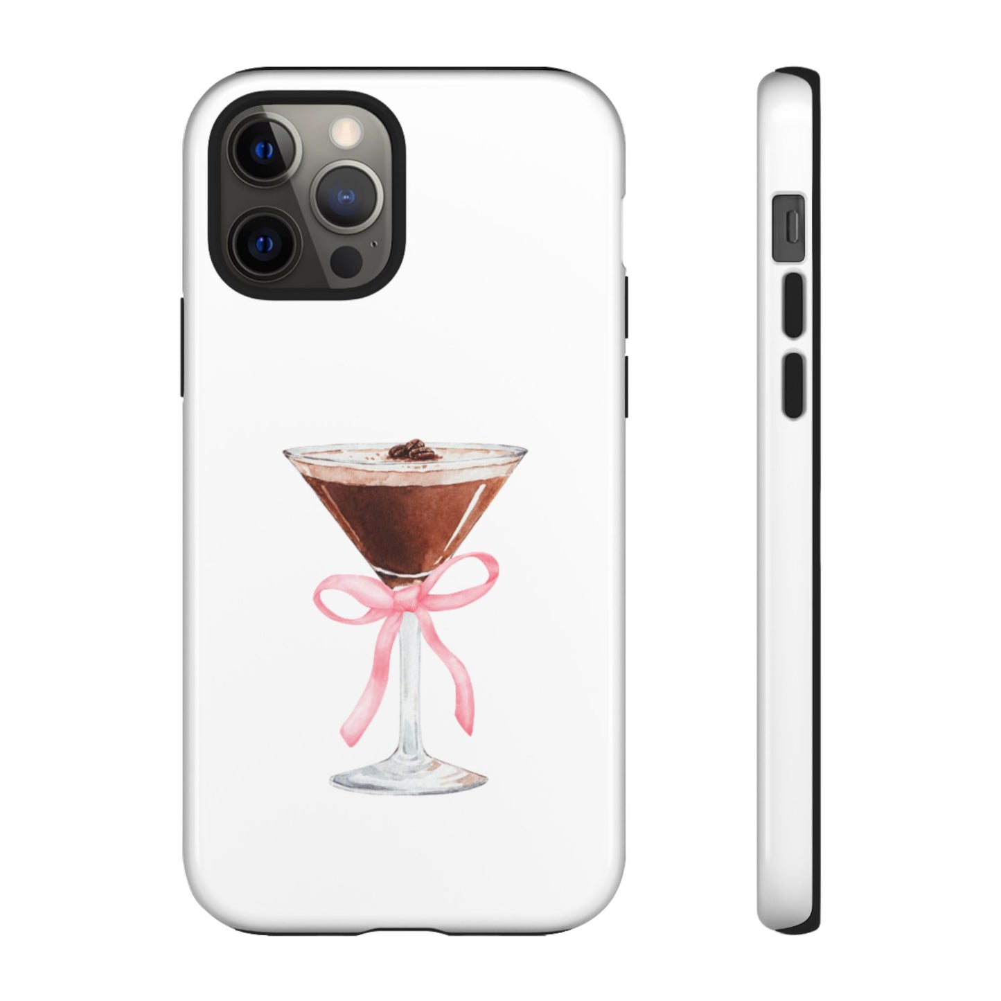 Phone Case - Espresso Martini with Pink Bow Design