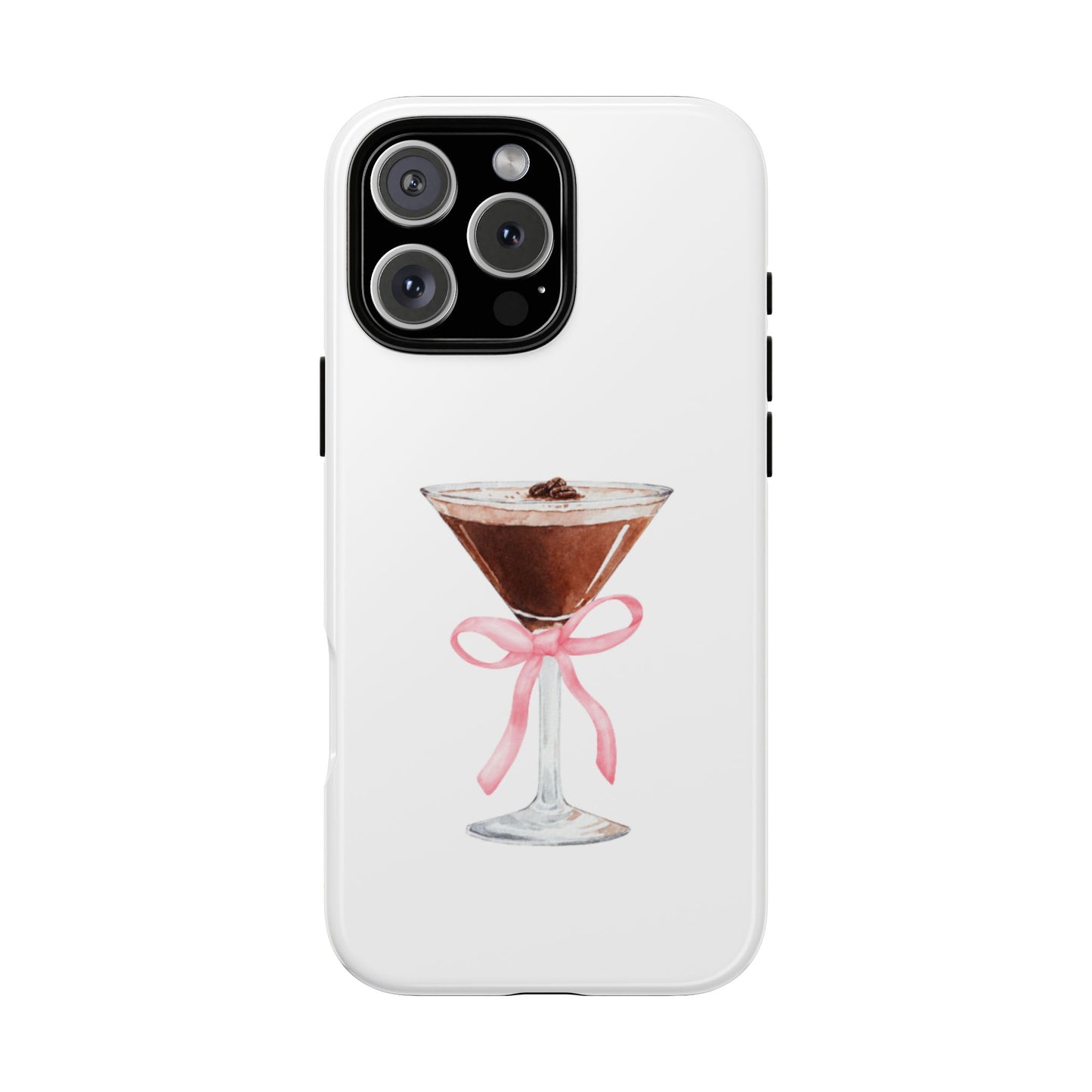 Phone Case - Espresso Martini with Pink Bow Design